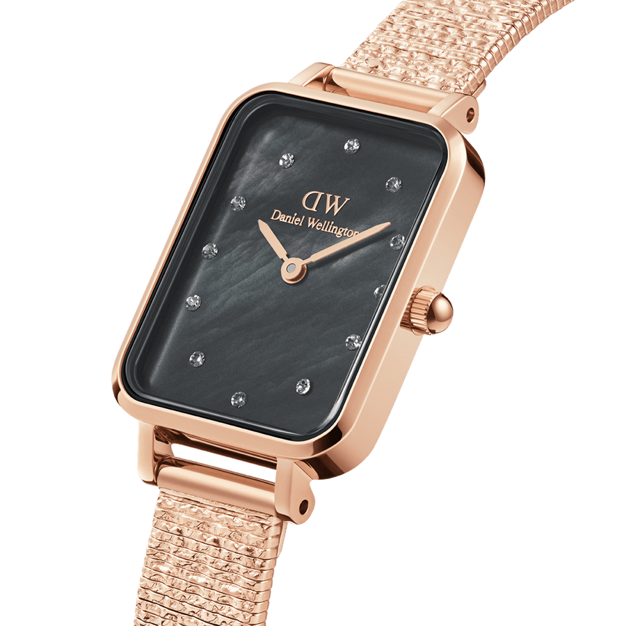 Daniel Wellington Quadro 20x26 Lumine Rose Gold Mother of Pearl Black Watch