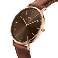 Daniel Wellington Classic 40 St Mawes Rose Gold & Amber Watch