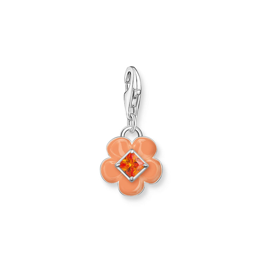 THOMAS SABO Charm Pendant Flower with Stone Silver