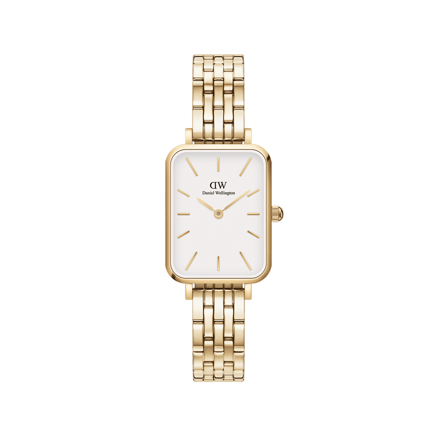 Daniel Wellington Quadro 20x26 5-Link Gold & White Watch