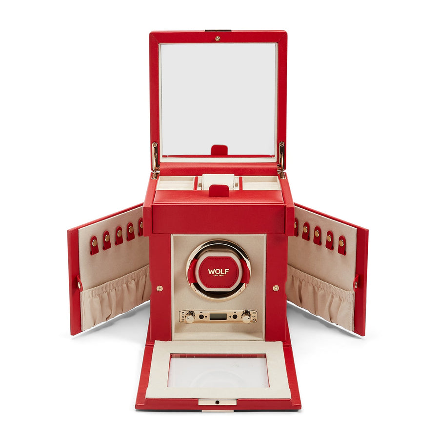 Wolf Palermo Single Watch Winder Red