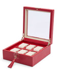 Wolf Palermo 6 Piece Watch Box Red