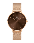 Daniel Wellington Petite Amber 28 Rose Gold & Brown Watch