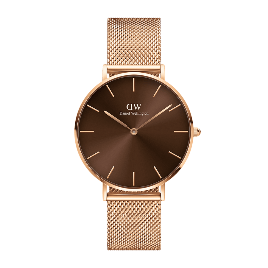 Daniel Wellington Petite Amber 28 Rose Gold & Brown Watch