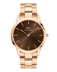 Daniel Wellington Iconic Link Amber 40 Rose Gold & Brown Watch