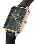 Daniel Wellington Quadro 20X26 Pressed Sheffield Rose Gold & Emerald Watch