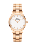 Daniel Wellington Iconic Link 36 Rose Gold & White Watch