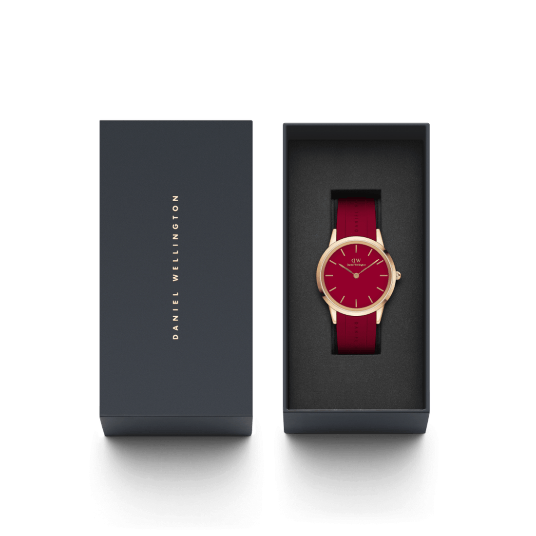 Daniel Wellington Iconic Motion Ruby 40 Rose Gold Red Watch