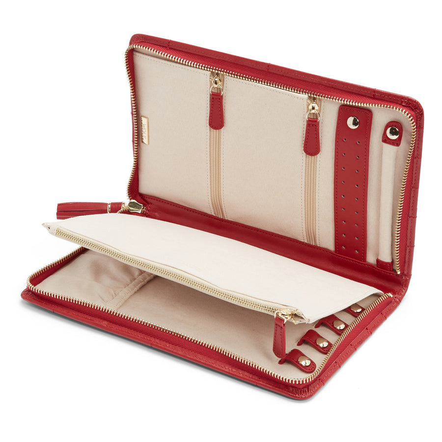 Wolf Caroline Large Jewellery Portfolio  Red