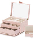 Wolf Caroline Medium Jewellery Case Rose Quartz