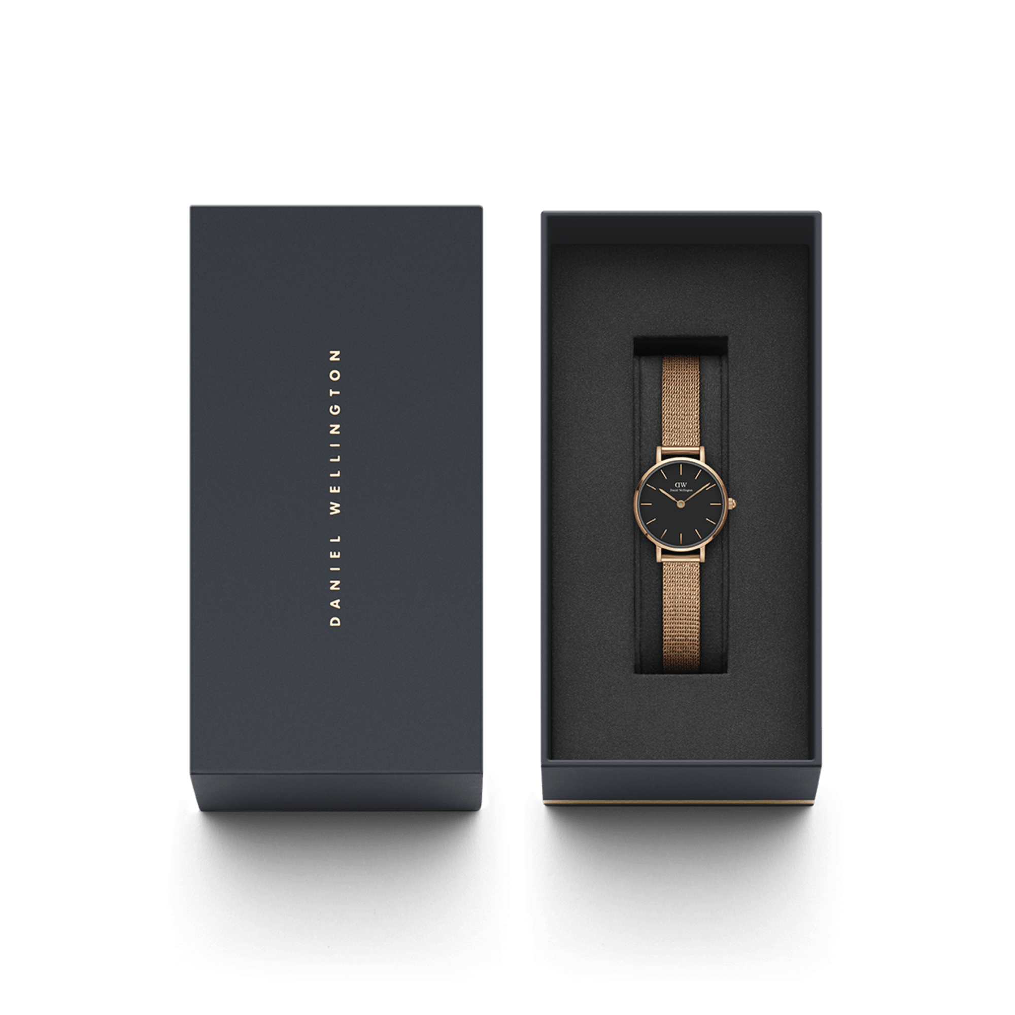 Daniel Wellington Petite 24 Pressed Melrose Rose Gold &amp; Black Watch