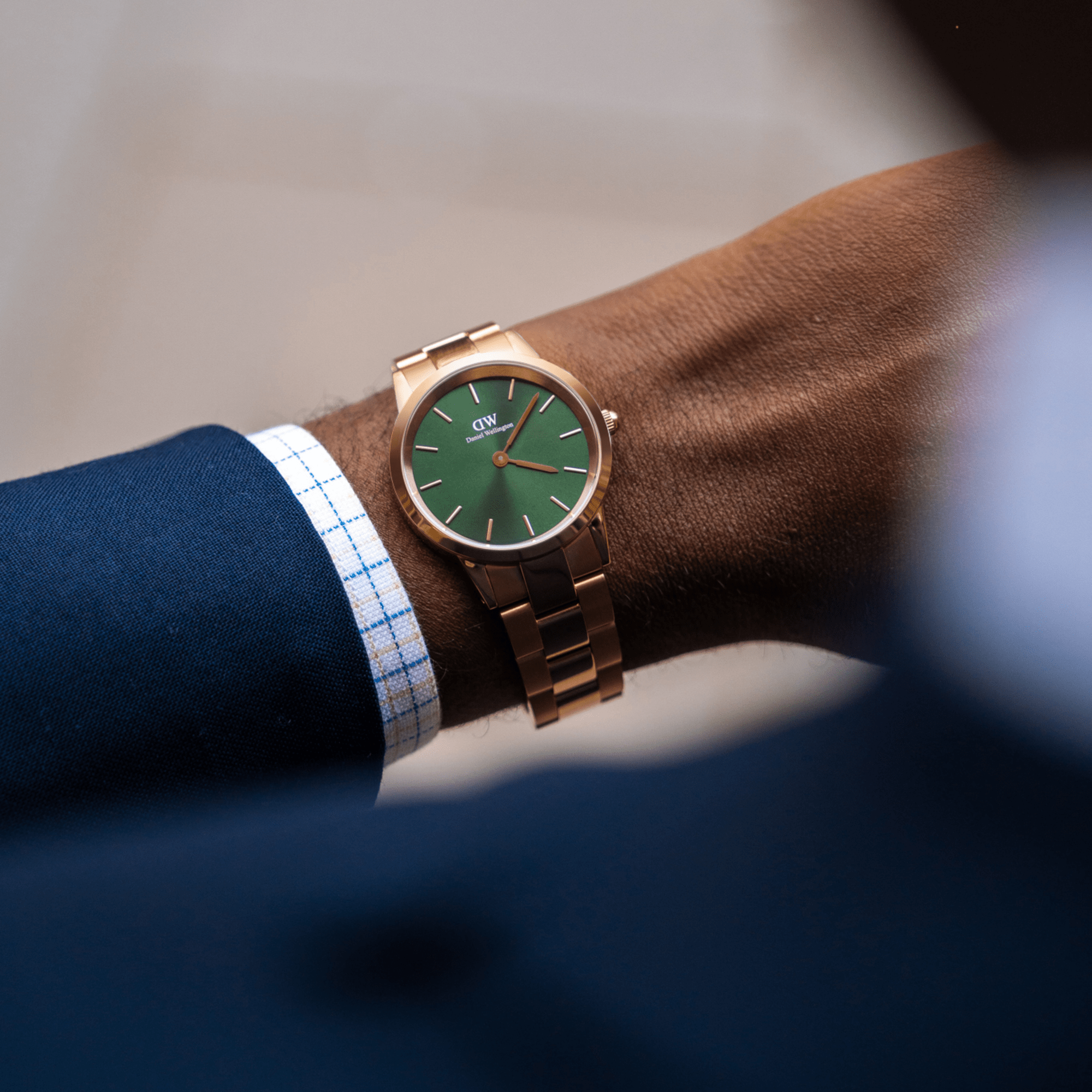 Daniel Wellington Iconic Link Emerald 36 Rose Gold &amp; Green Watch