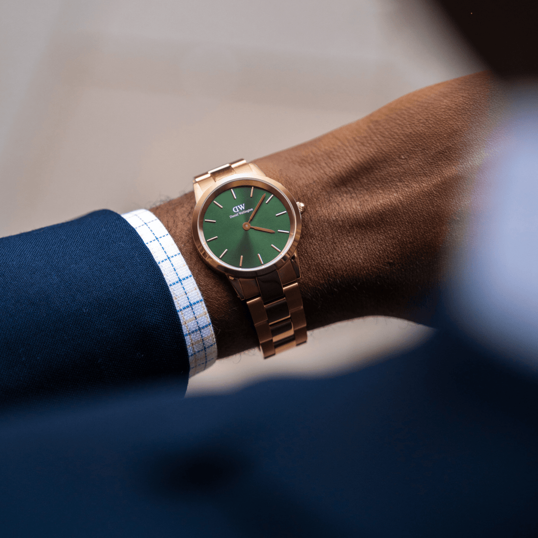 Daniel Wellington Iconic Link Emerald 36 Rose Gold & Green Watch