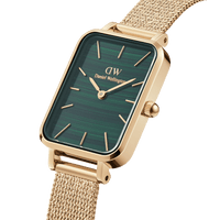 Daniel Wellington Quadro 20X26 Pressed Evergold Gold & Green Watch