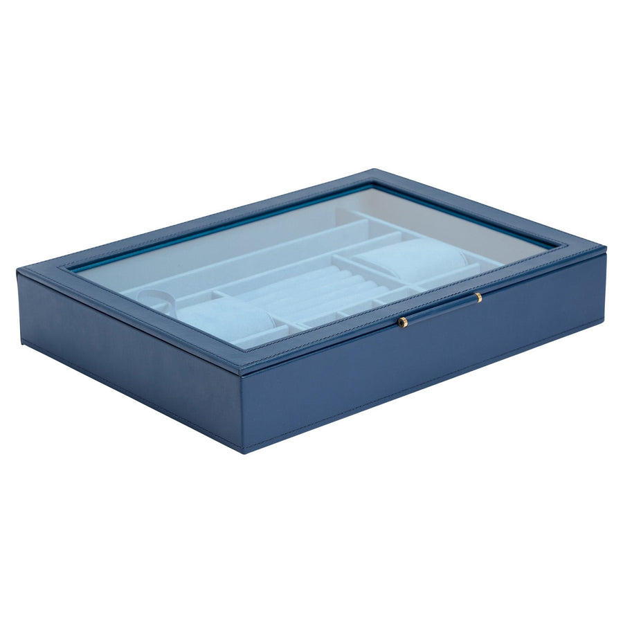 Wolf Sophia Jewellery Box with Window Indigo