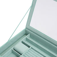 Wolf Sophia Jewellery Box with Window Jade