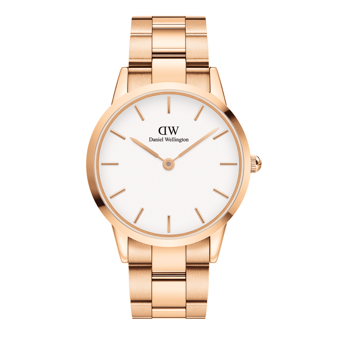 Daniel Wellington Iconic Link 36 Rose Gold & White Watch