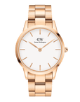 Daniel Wellington Iconic Link 36 Rose Gold & White Watch