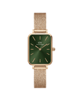 Daniel Wellington Quadro 20X26 Pressed Melrose Rose Gold & Emerald Watch