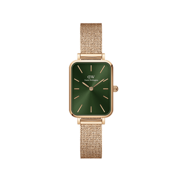 Daniel Wellington Quadro 20X26 Pressed Melrose Rose Gold & Emerald Watch