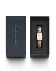 Daniel Wellington Quadro Lumine 20x26 5-Link Rose Gold & Mother of Pearl Pink Watch