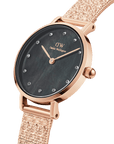 Daniel Wellington Petite 28 Lumine Rose Gold Mother of Pearl Black Watch