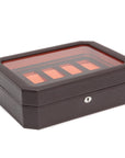 Wolf Windsor 10 Pc Watch Box Brown/Orange