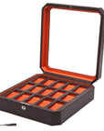 Wolf Windsor 15 Pc Watch Box Brown/Orange