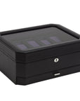 Wolf Windsor 10P Watch Box with Drawer Black/Purple