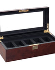 Wolf Savoy 5 Piece Watch Box Burlwood