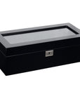 Wolf Savoy 5 Piece Watch Box Black