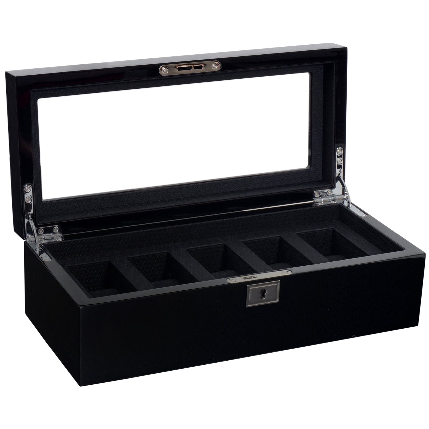 Wolf Savoy 5 Piece Watch Box Black