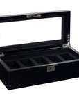 Wolf Savoy 5 Piece Watch Box Black