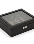 Wolf Roadster 8 Pc Watch Box Black