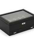 Wolf Roadster 10P Watch Box W/ Drawer Black