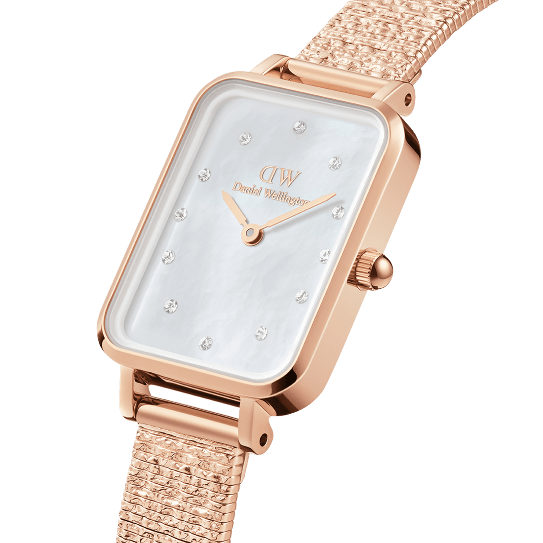 Daniel Wellington Quadro 20x26 Lumine Rose Gold Mother of Pearl White Watch