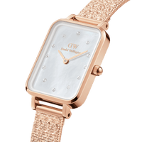 Daniel Wellington Quadro 20x26 Lumine Rose Gold Mother of Pearl White Watch