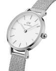 Daniel Wellington Petite 24 Pressed Sterling Silver & White Watch