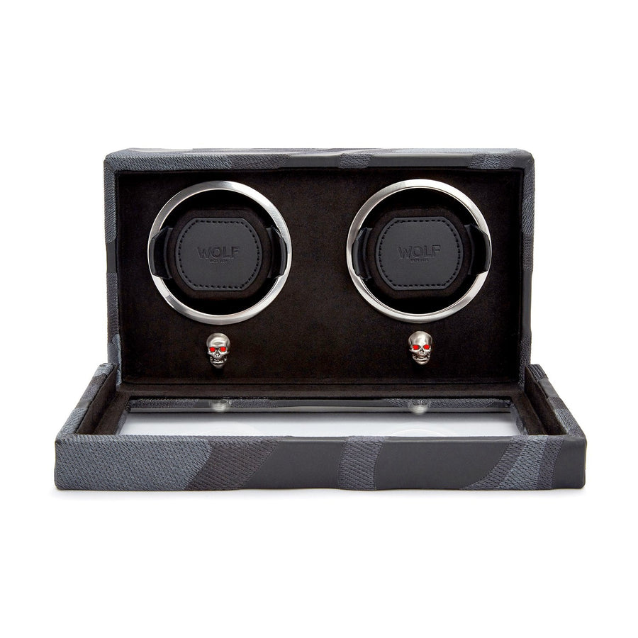 Wolf Memento Mori Double Cub Watch Winder Black