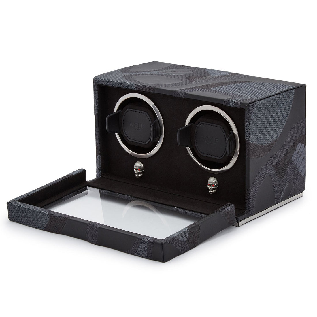 Wolf Memento Mori Double Cub Watch Winder Black