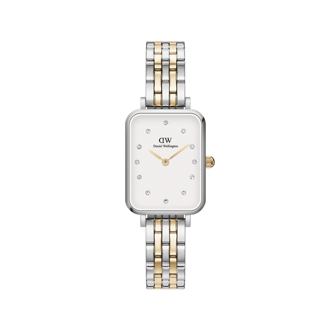 Daniel Wellington Quadro Lumine 20x26 5-Link Gold & Silver White Watch