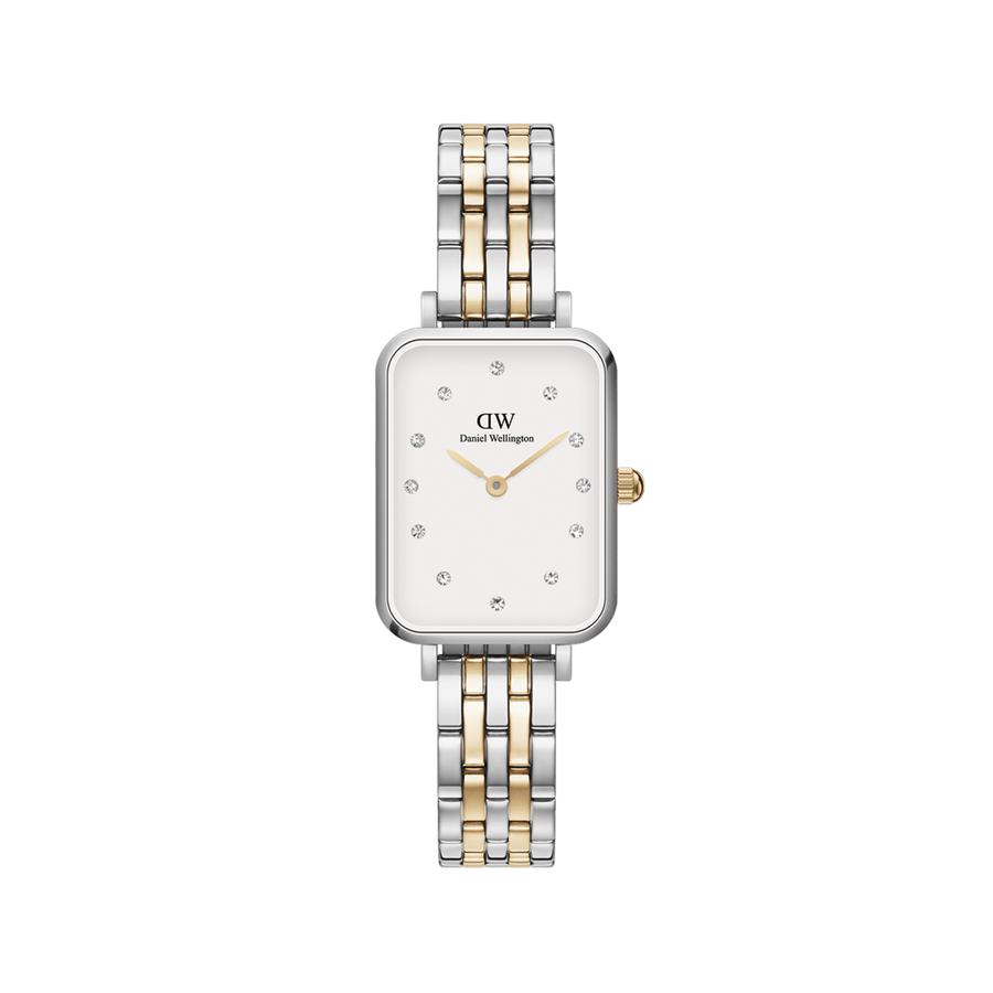 Daniel Wellington Quadro Lumine 20x26 5-Link Gold & Silver White Watch