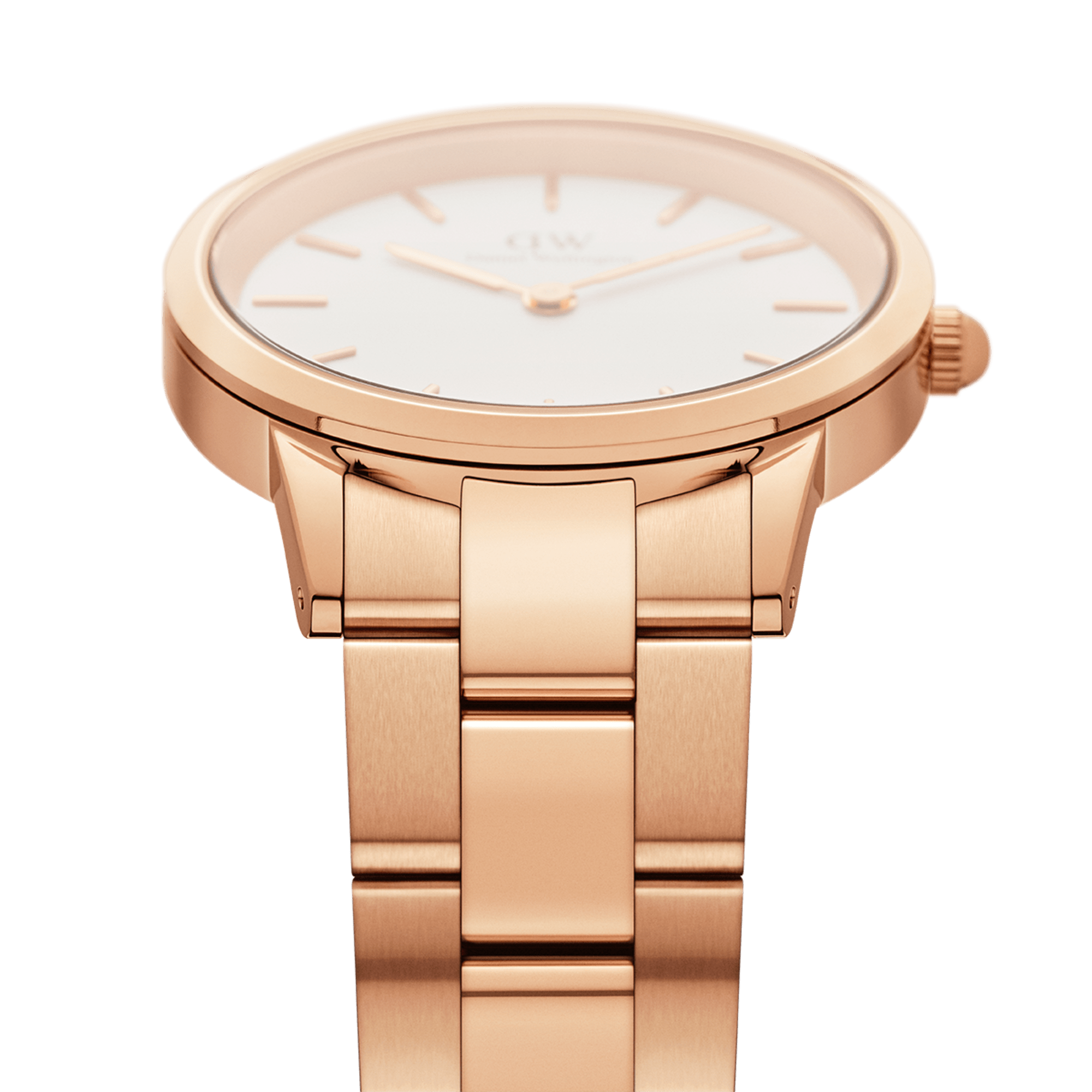 Daniel Wellington Iconic Link 36 Rose Gold &amp; White Watch