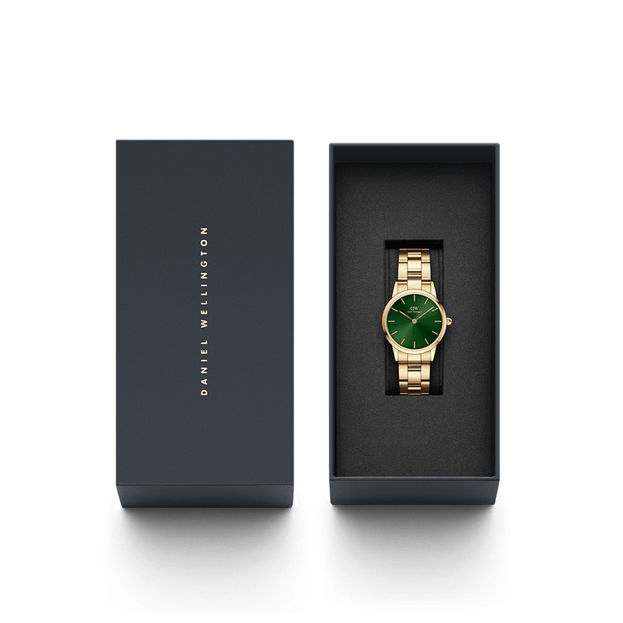 Daniel Wellington Iconic Link Emerald 36 Gold & Green Watch