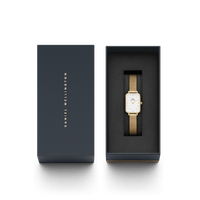 Daniel Wellington Quadro 20X26 Pressed Evergold Lumine Gold & White Watch