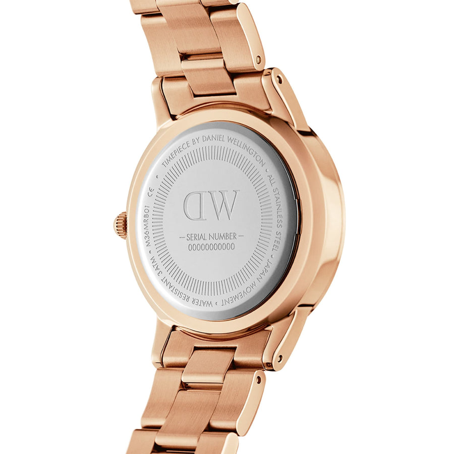 Daniel Wellington Iconic Link Amber 40 Rose Gold & Brown Watch