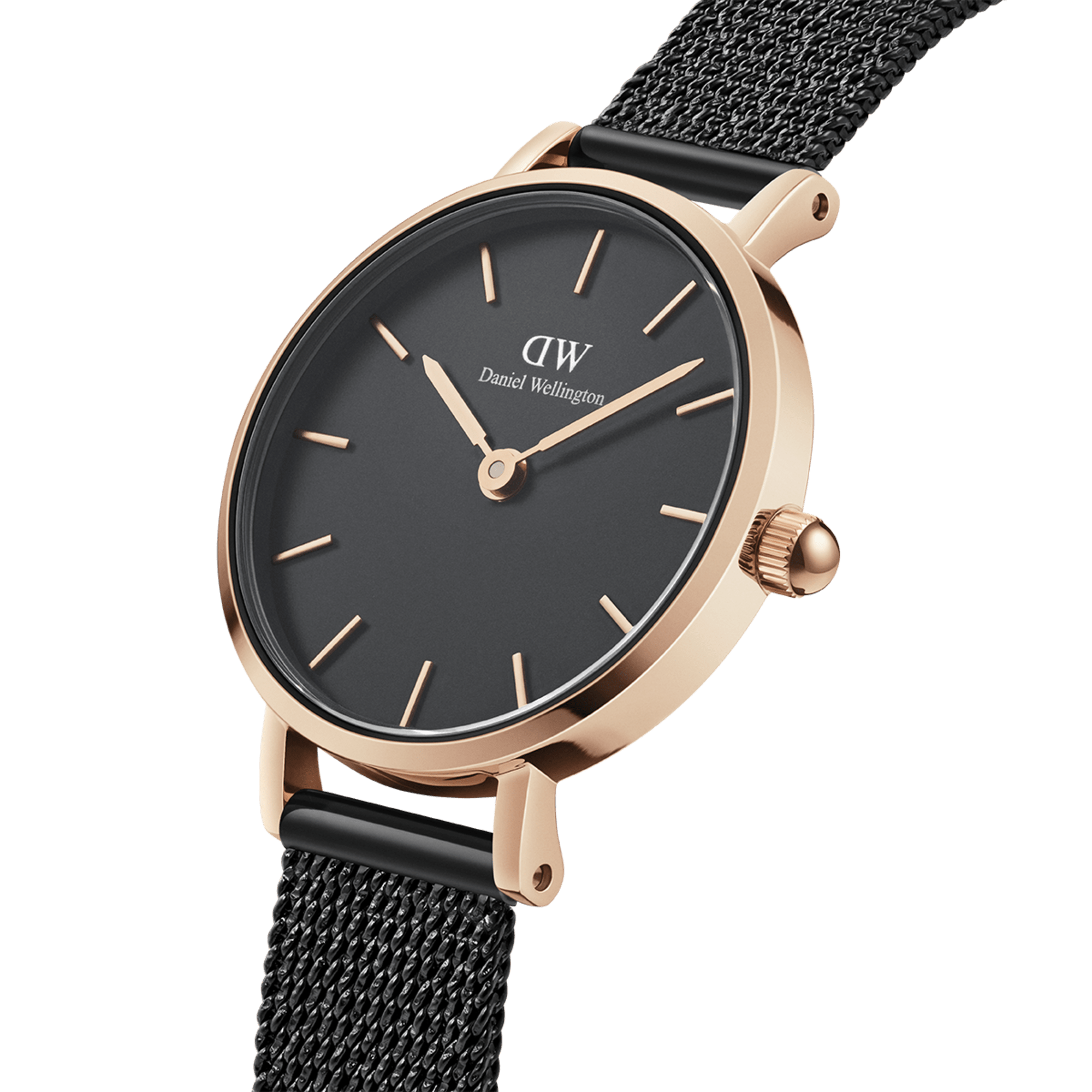 Daniel Wellington Petite 24 Pressed Ashfield Rose Gold &amp; Black Watch