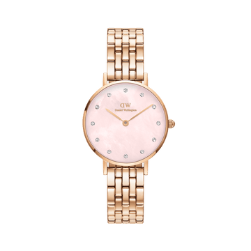 Daniel Wellington Petite Lumine 28 5-Link Rose Gold & Mother of Pearl Pink Watch