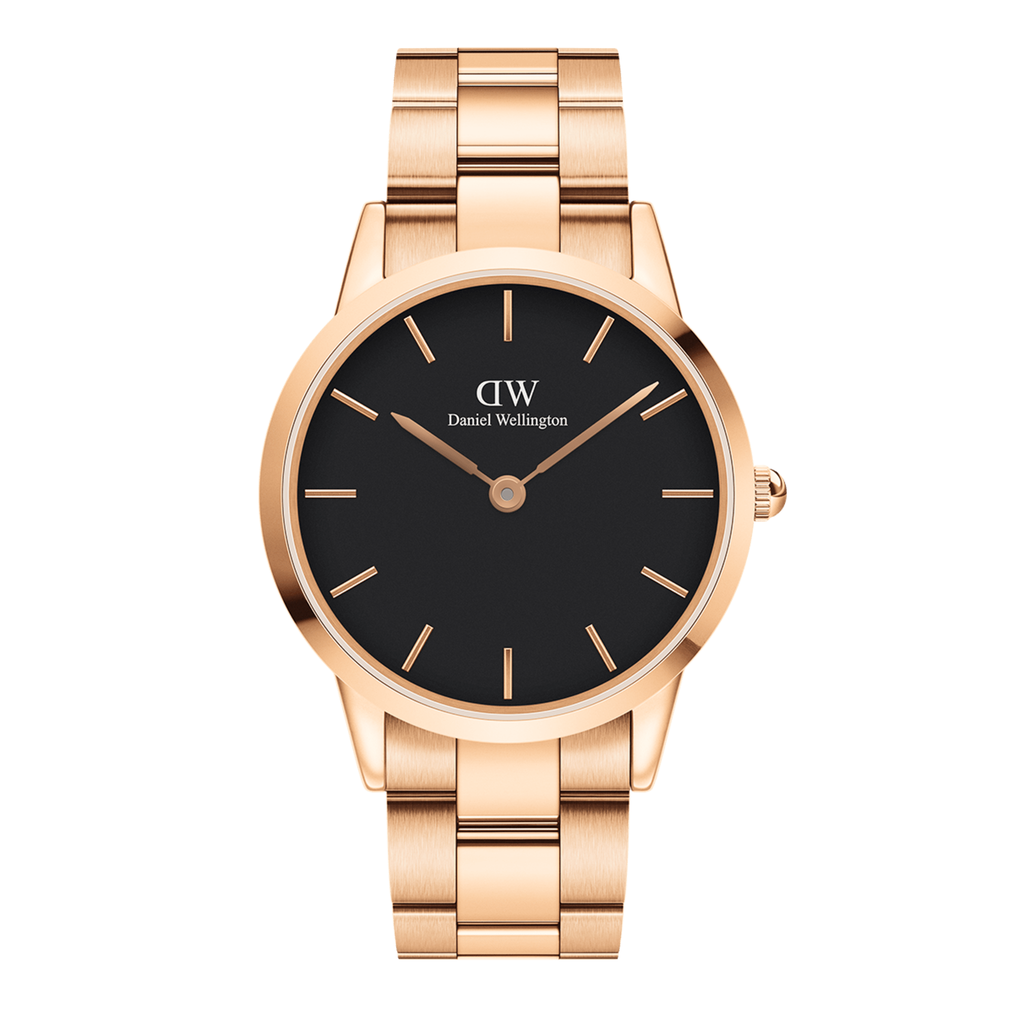 Daniel Wellington Iconic Link 36 Rose Gold &amp; Black Watch