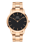 Daniel Wellington Iconic Link 36 Rose Gold & Black Watch